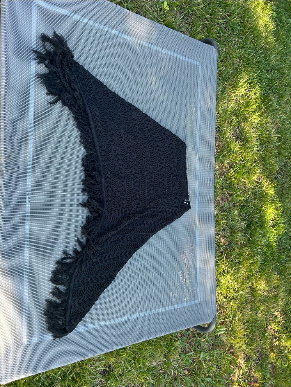 Y2k black crochet poncho by sweet lily - one size cottage whimsy fairy summer - Picture 7 of 7